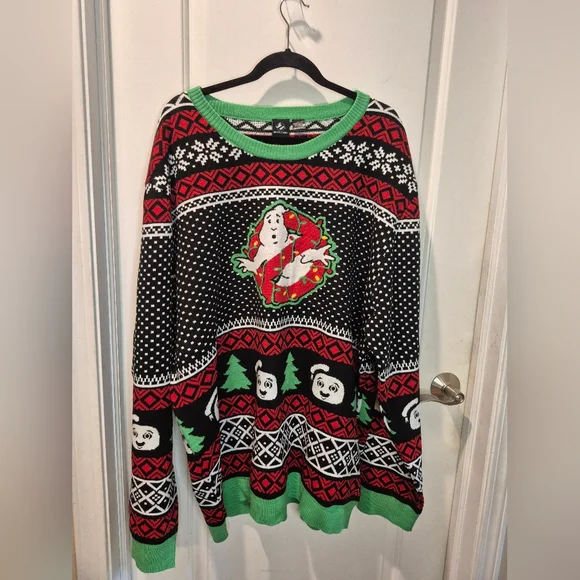 New Ghostbusters Ugly Christmas Light Up Sweater! Size 5XL - Picture 1 of 8